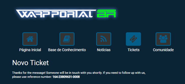 Nao consigo abrir ticket na warpportal Dificuldades T cnicas